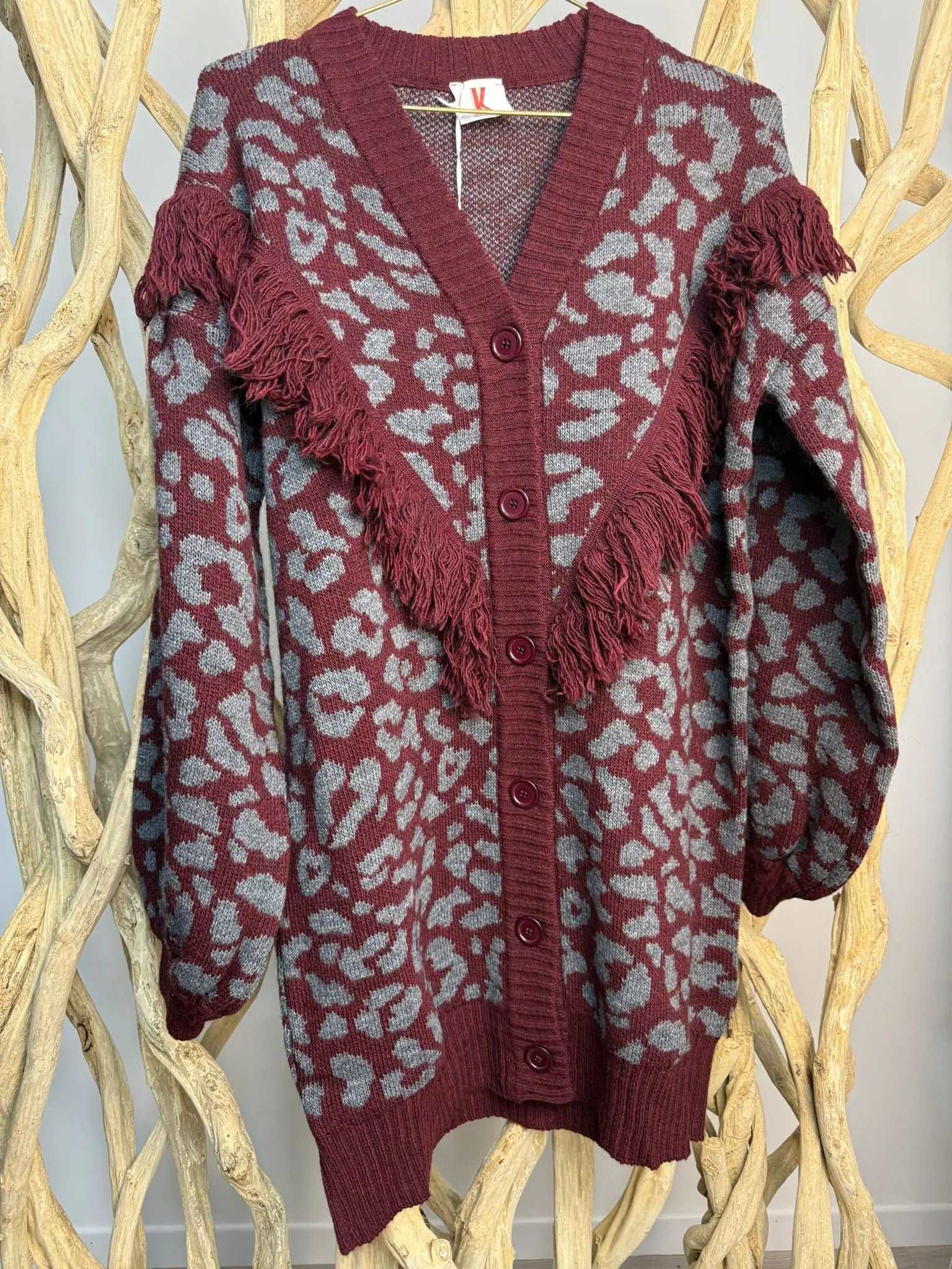 KONTATTO Cardigan a Frange