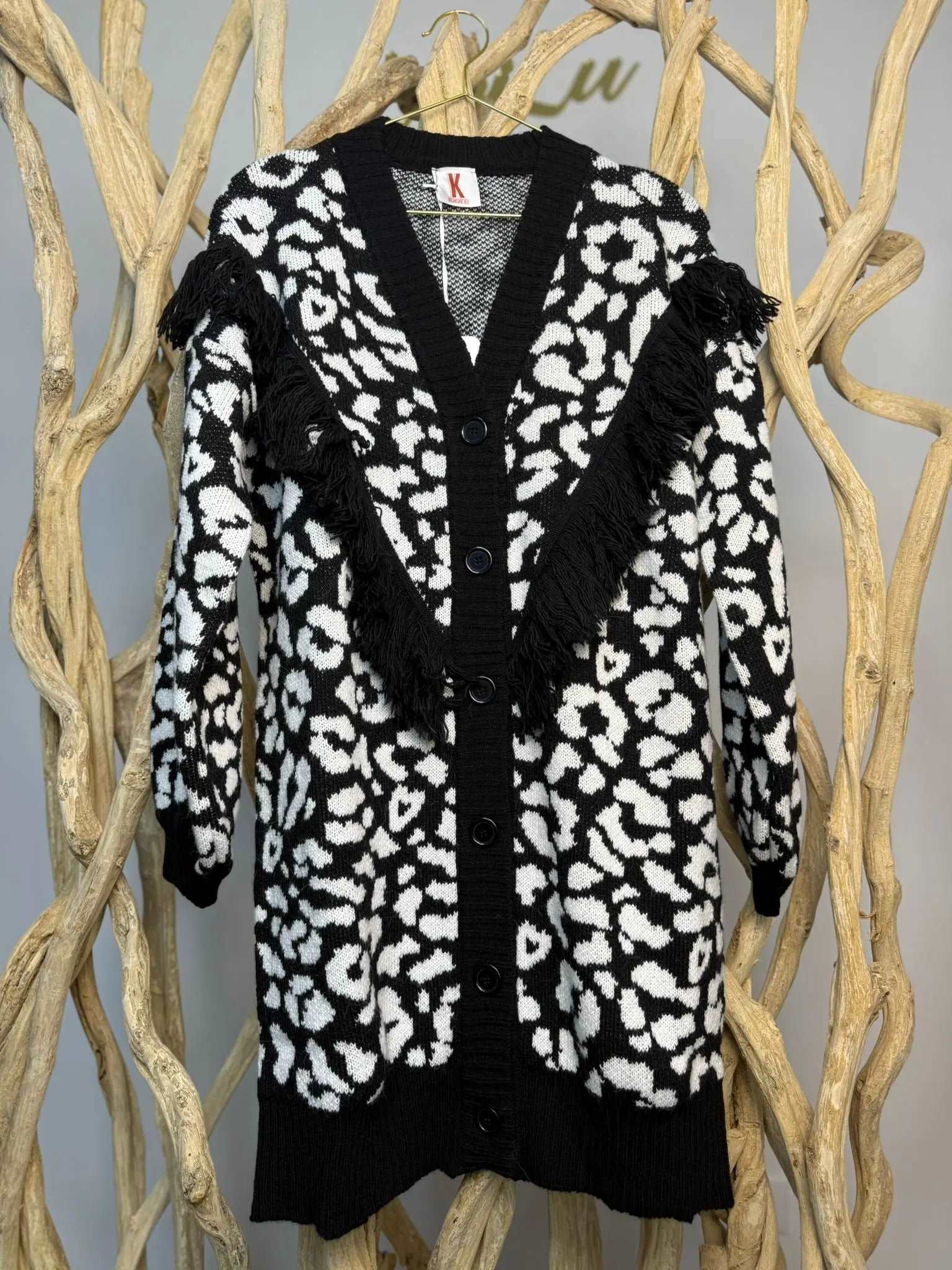 KONTATTO Cardigan a Frange Kontatto