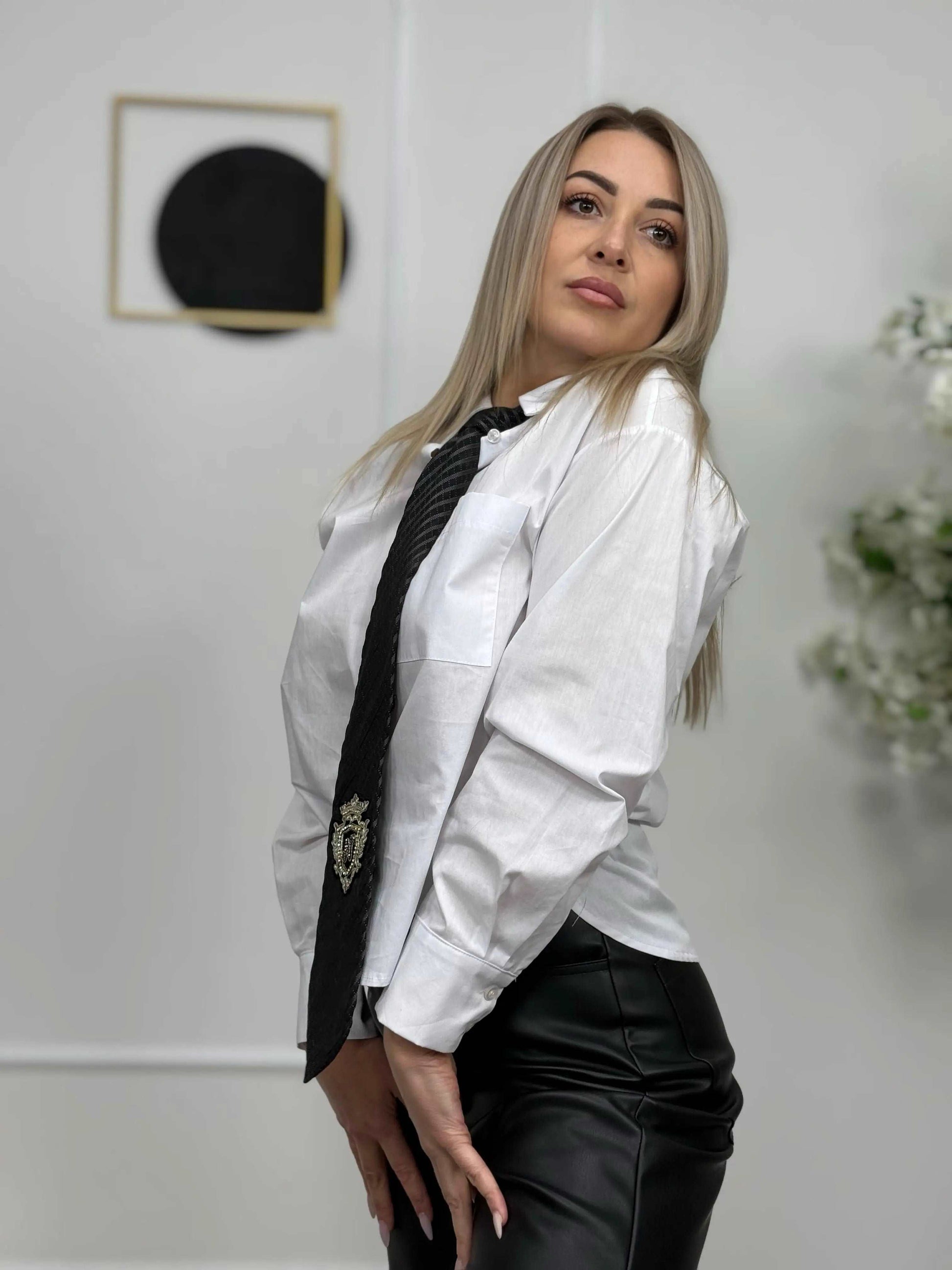 HAVEONE Camicia Over con Cravatta