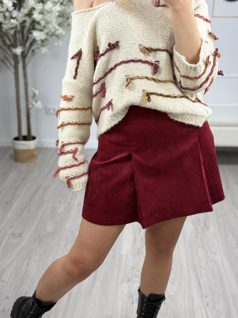 SUSY MIX Minigonna Donna Velluto Bordo