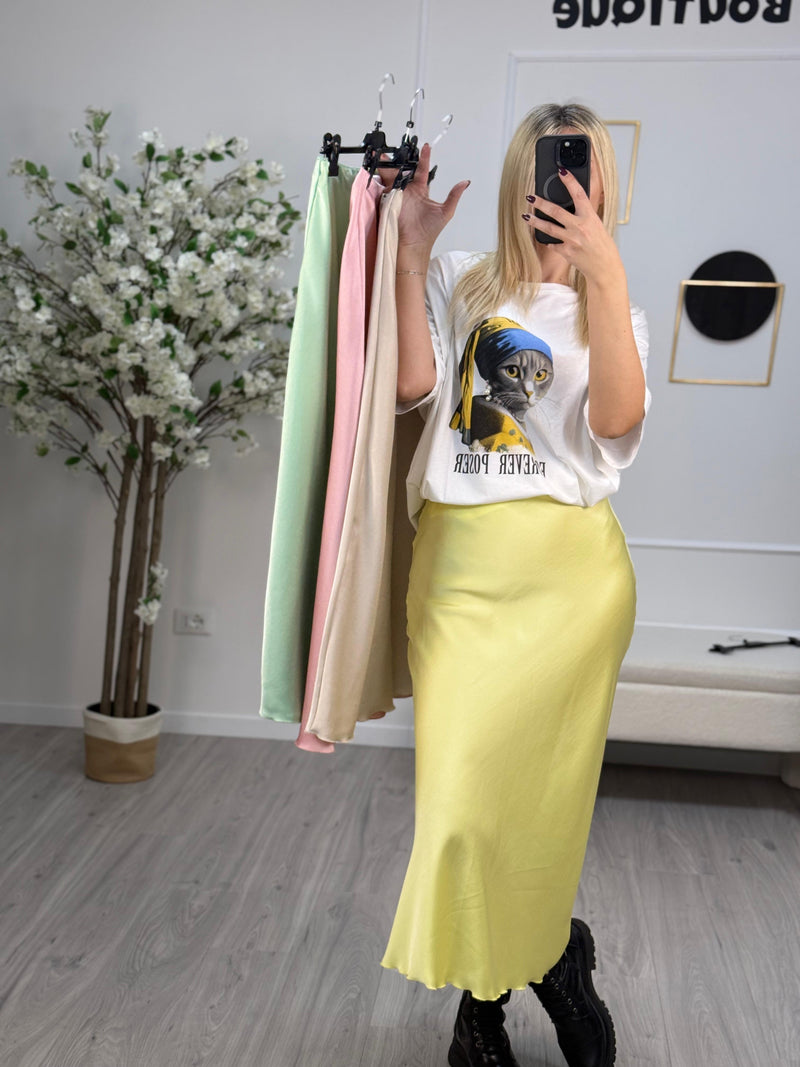 Lumina Gonna Satinata Donna Elegante