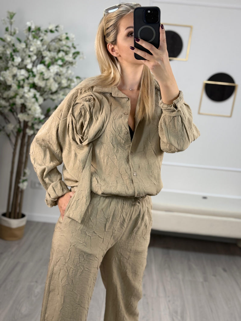 Tensione In Camicia Donna Crepe Stropicciata Nero