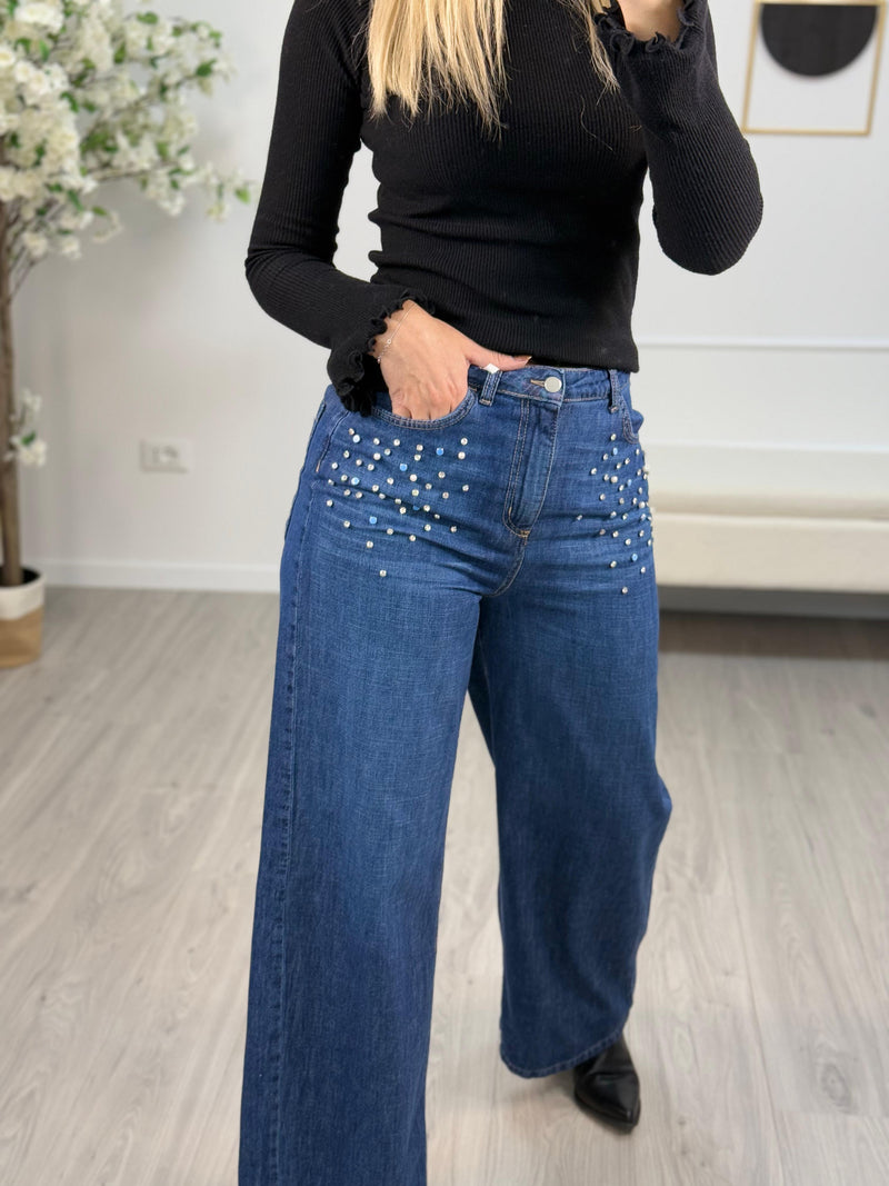 Susy Mix Jeans Strass Donna Blu