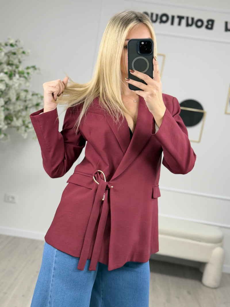 Haveone Giacca Doppiopetto Donna Bordo
