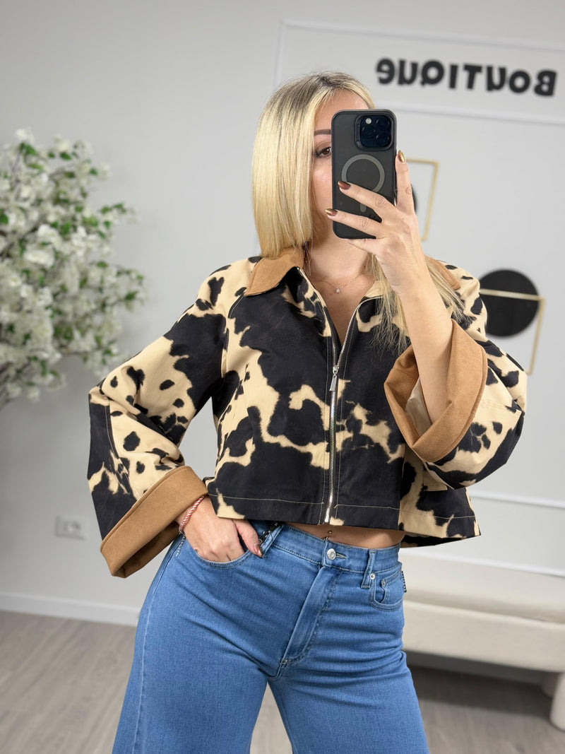 Haveone Trench Corto Donna Fantasia Cow