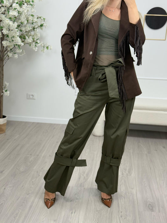 Haveone Pantalone Fusciacca Verde Militare