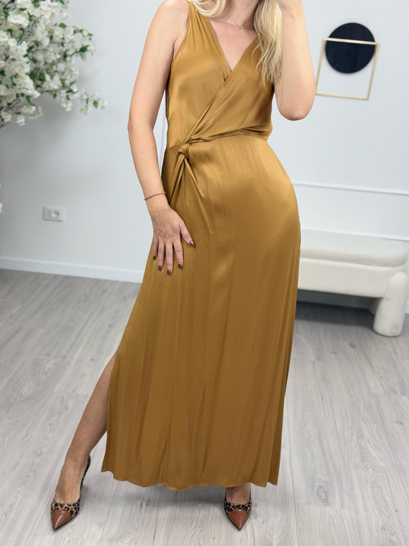 Haveone Abito Lungo Donna Elegante con Spacco