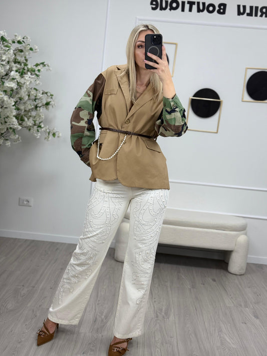Dixie Jeans Bianco con Strass