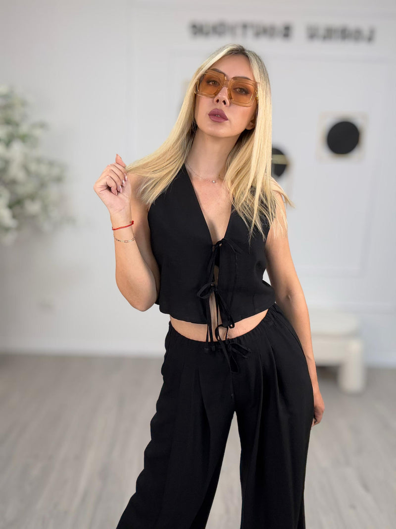 Susy Mix Completo Gilet e Pantaloni Donna Fuxia