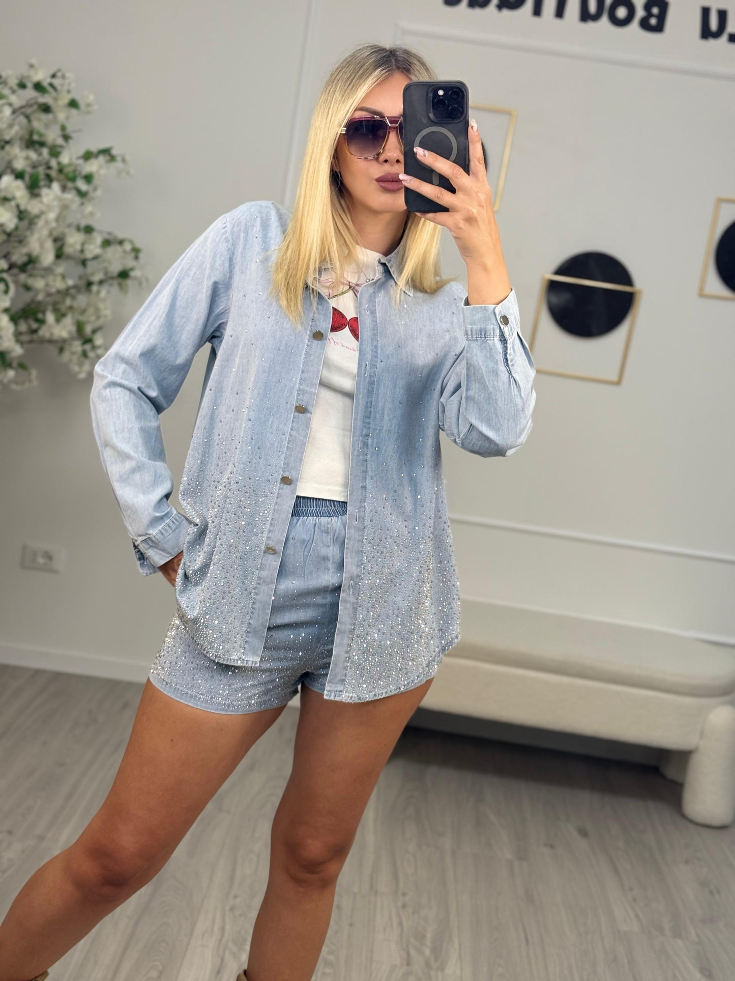 Susy Mix Completo Denim Strass
