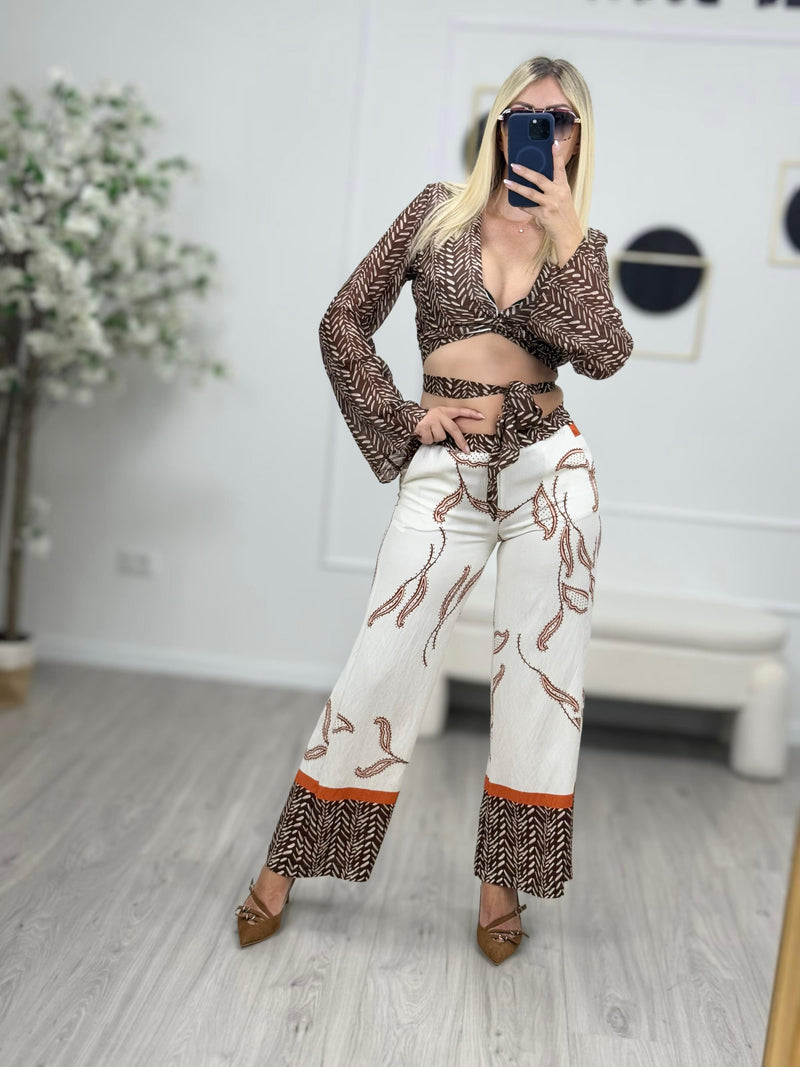 Haveone Pantalone Donna Fantasia Elegante