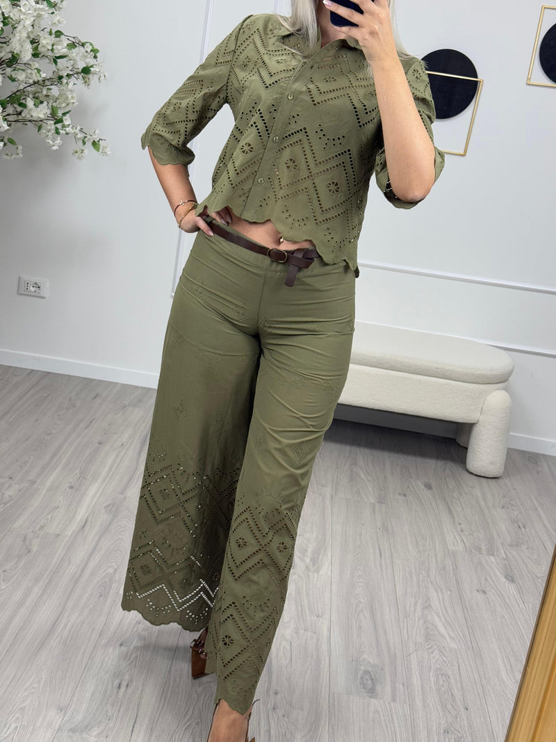 Tensione Pantaloni Donna Verde Militare