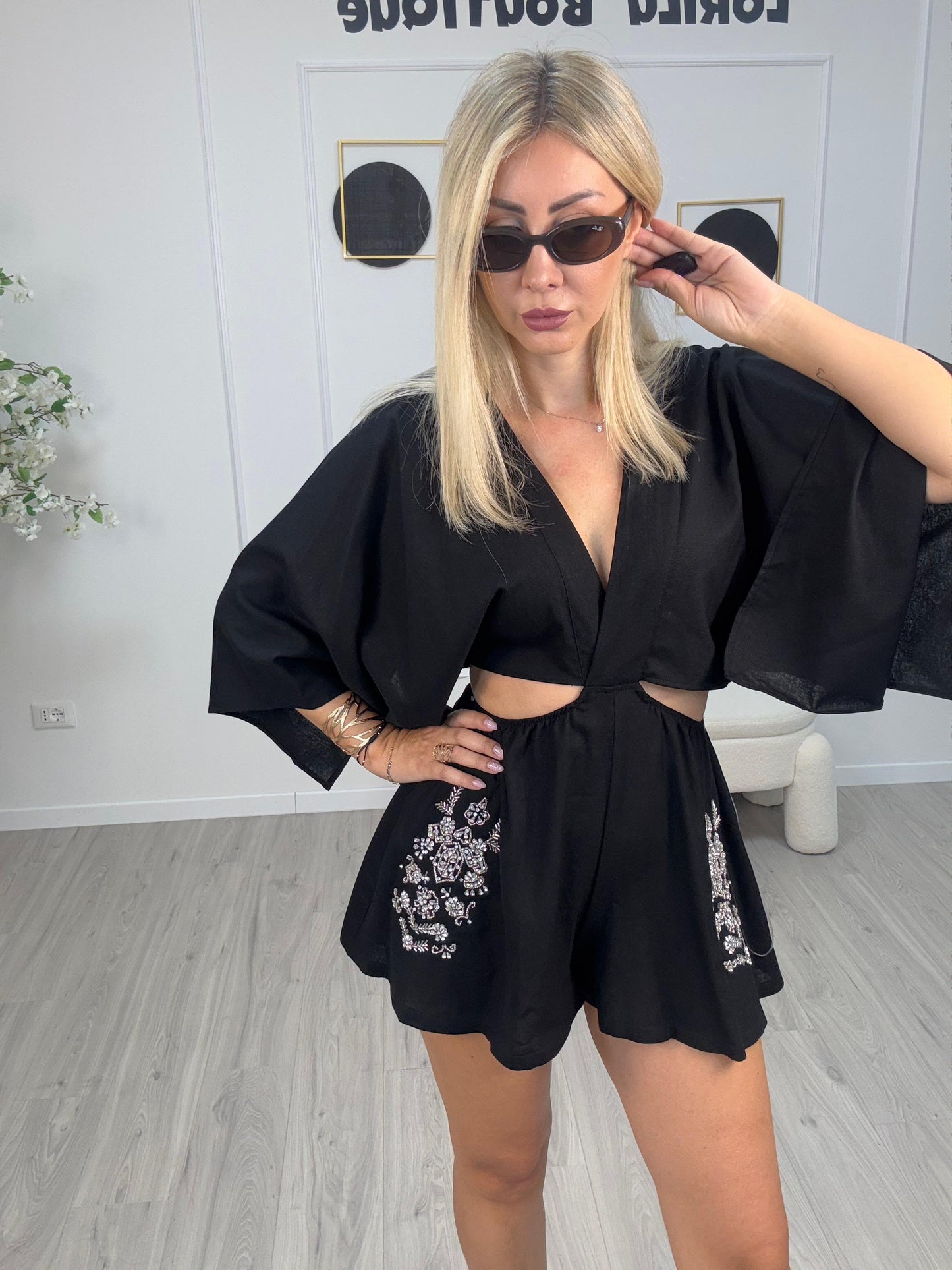 Haveone Tuta Cut Out Con Ricami