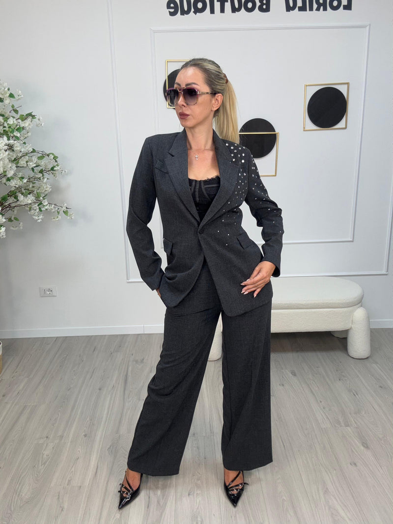 Haveone Pantalone Dritto Donna Elegante con Pinces