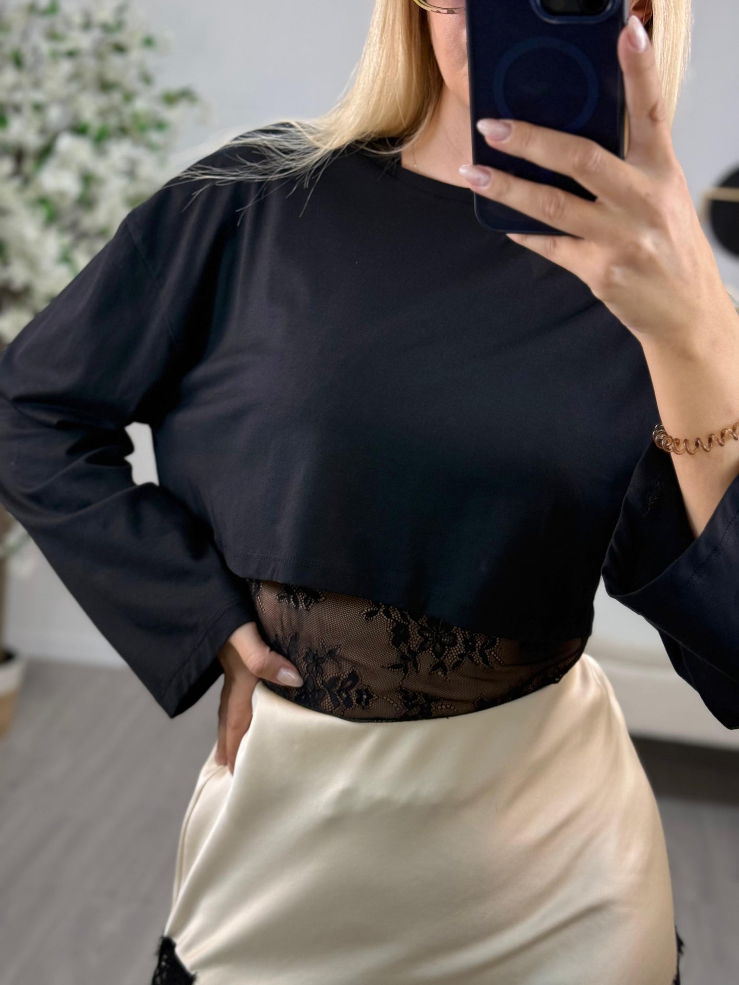 T-Shirt Con Body Pizzo