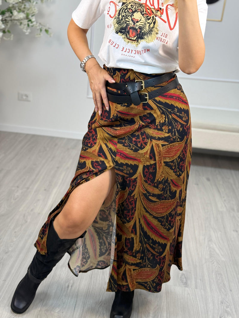 Haveone Gonna Longuette Donna Elegante con Cinturine