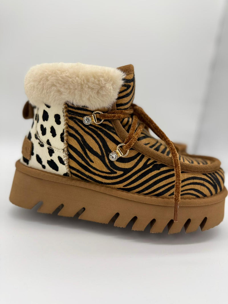 Divine Follie Stivaletti Animalier Donna Zebrati e Maculati