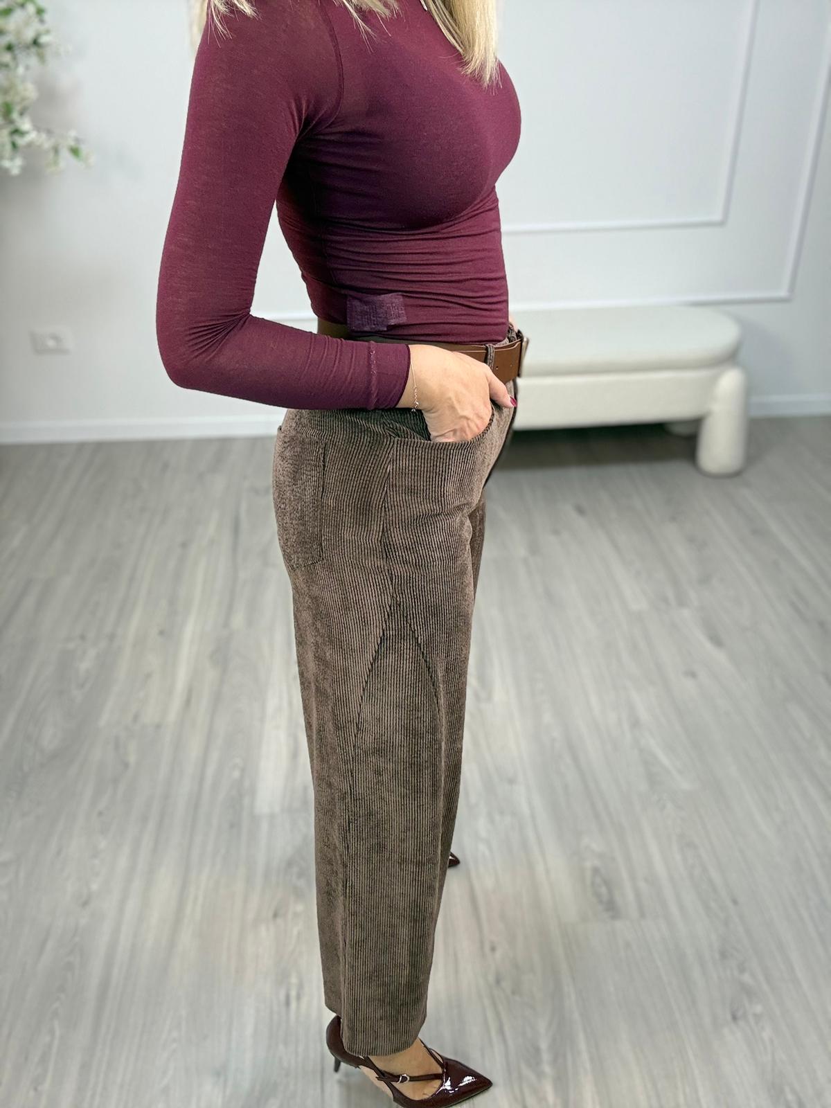 Pantalone Velluto Con Cintura - Susy Mix