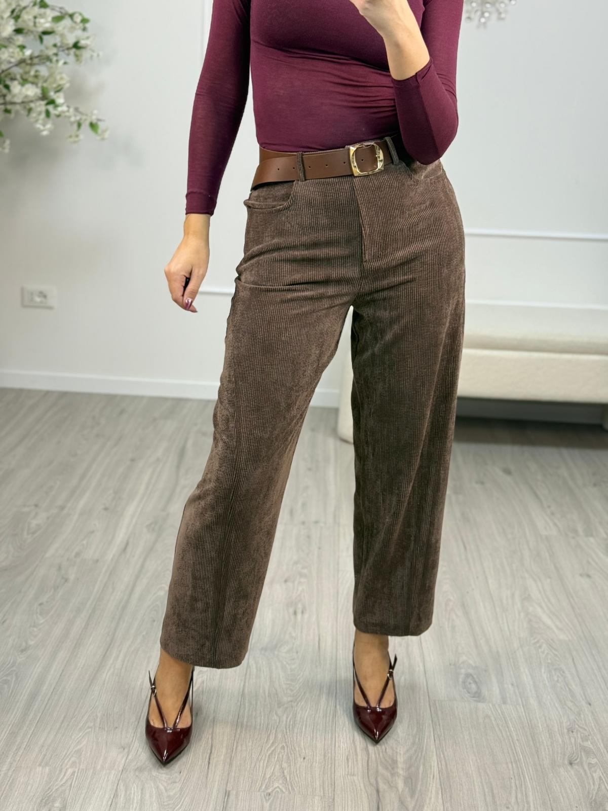 Pantalone Velluto Con Cintura - Susy Mix