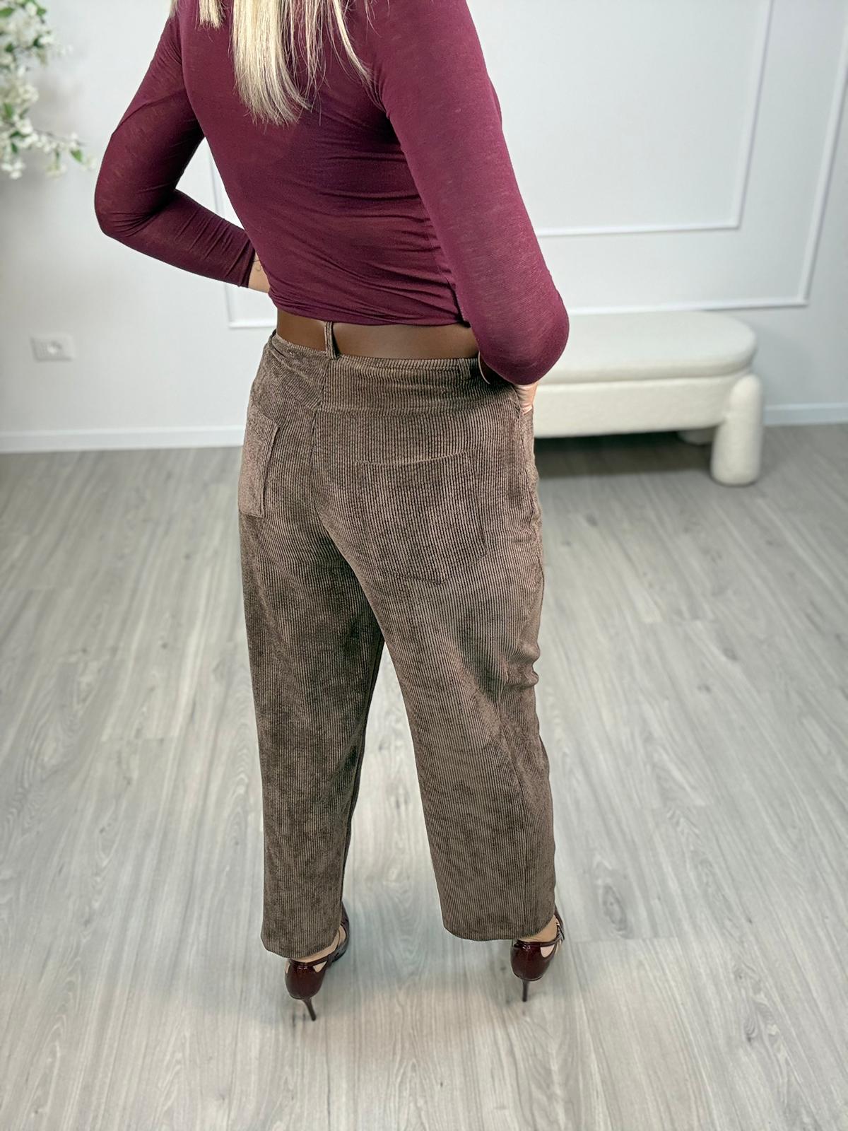 Pantalone Velluto Con Cintura - Susy Mix