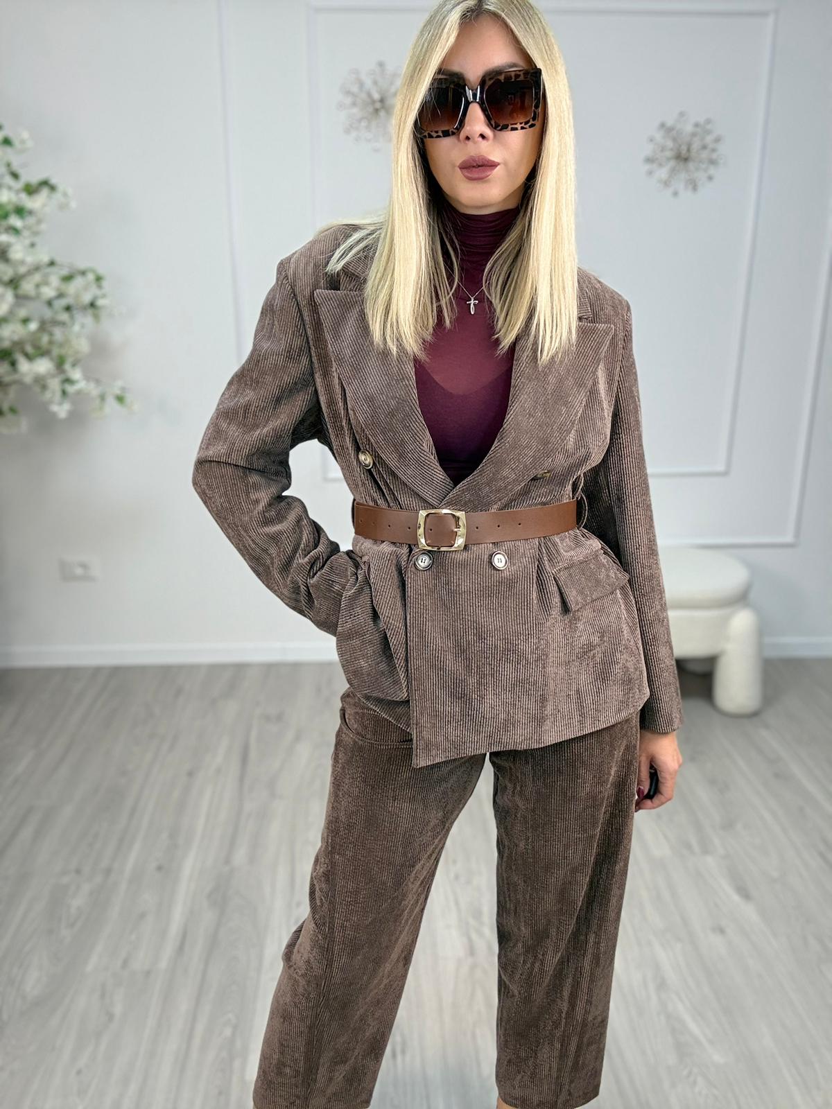 Giacca Con Cintura In Velluto Susy Mix