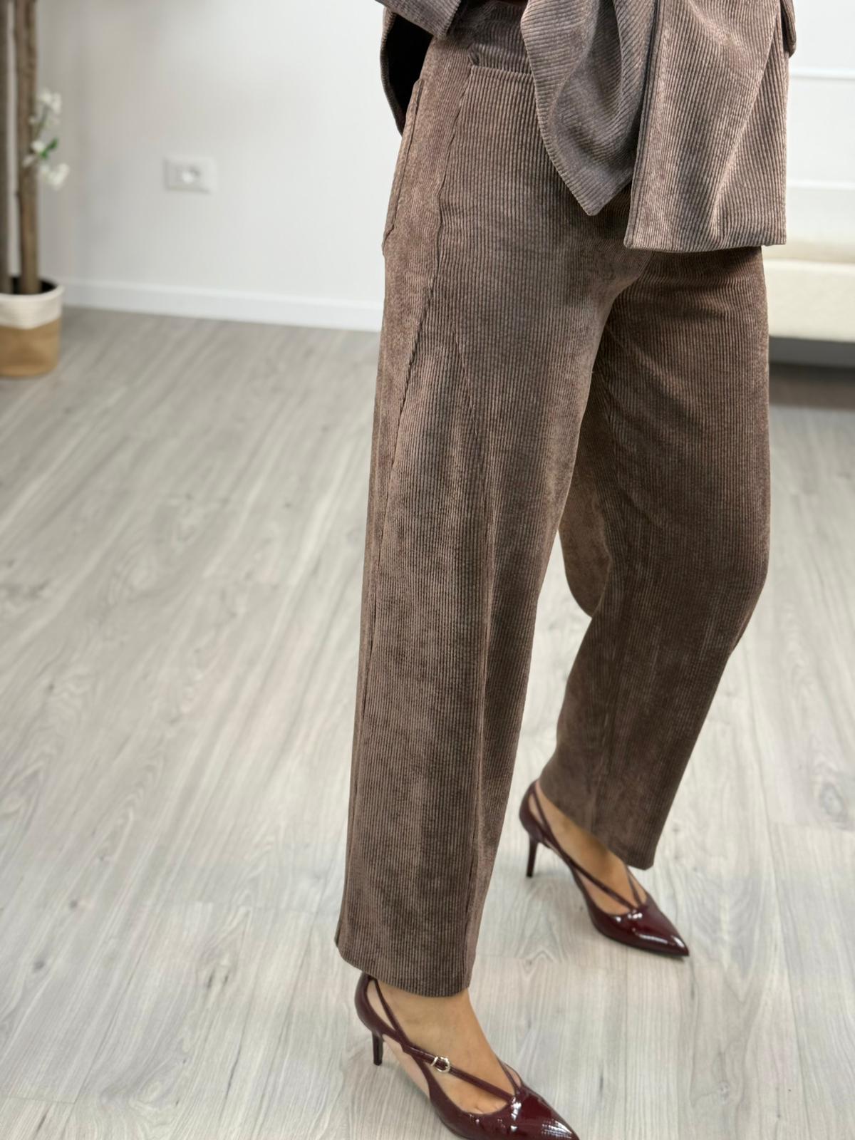 Pantalone Velluto Con Cintura - Susy Mix