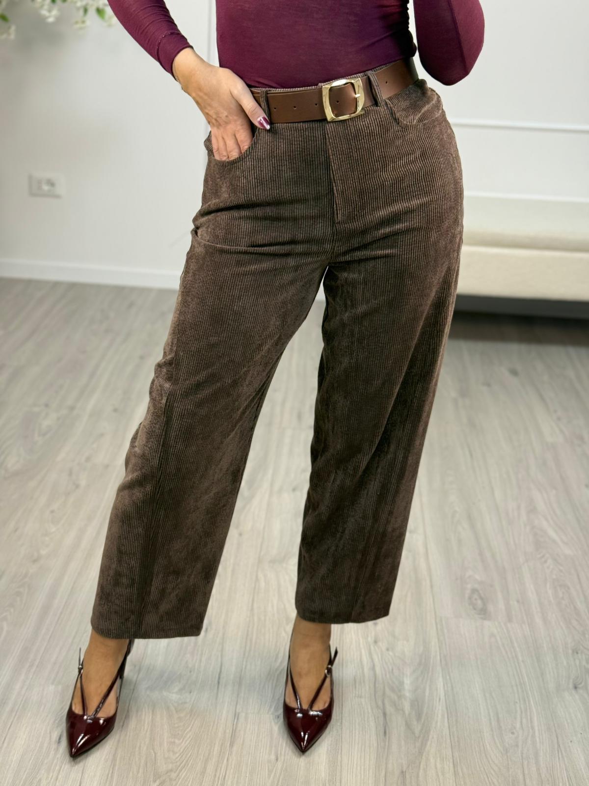 Pantalone Velluto Con Cintura - Susy Mix