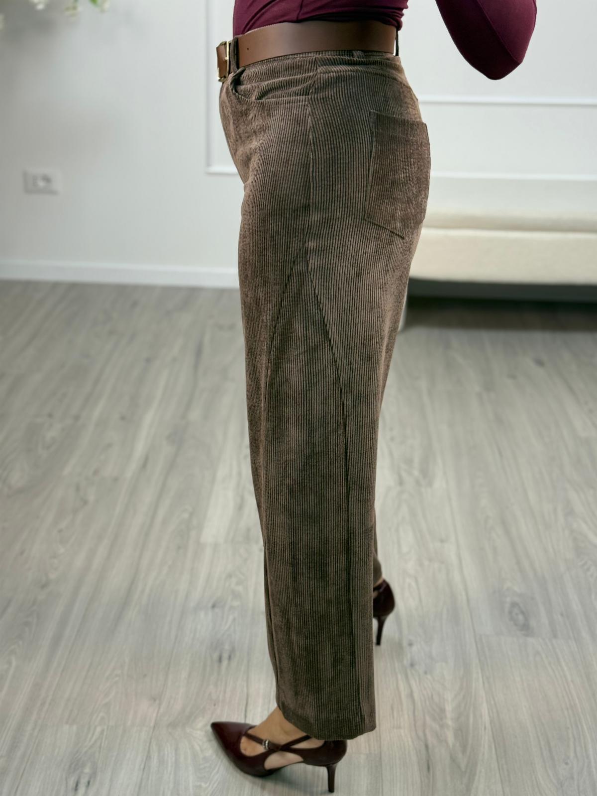 Pantalone Velluto Con Cintura - Susy Mix