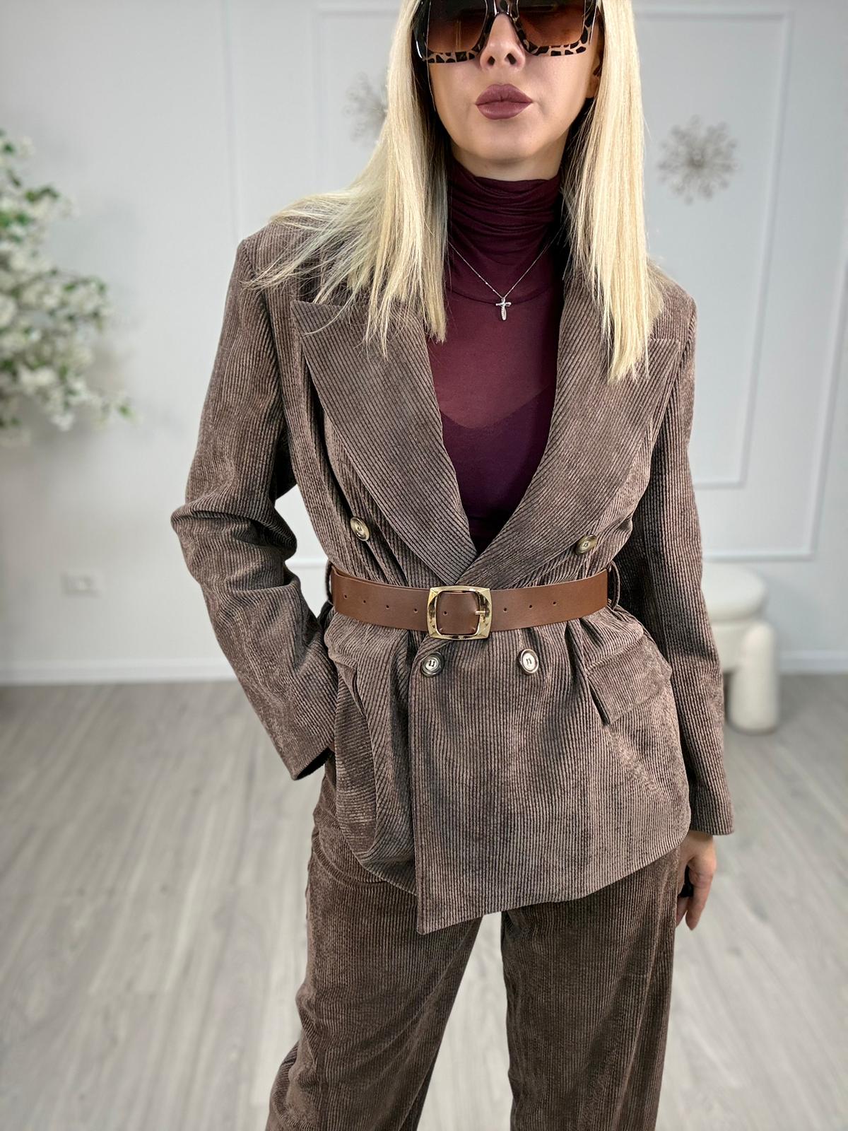 Giacca Con Cintura In Velluto Susy Mix