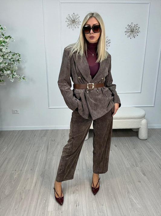 Giacca Con Cintura In Velluto Susy Mix