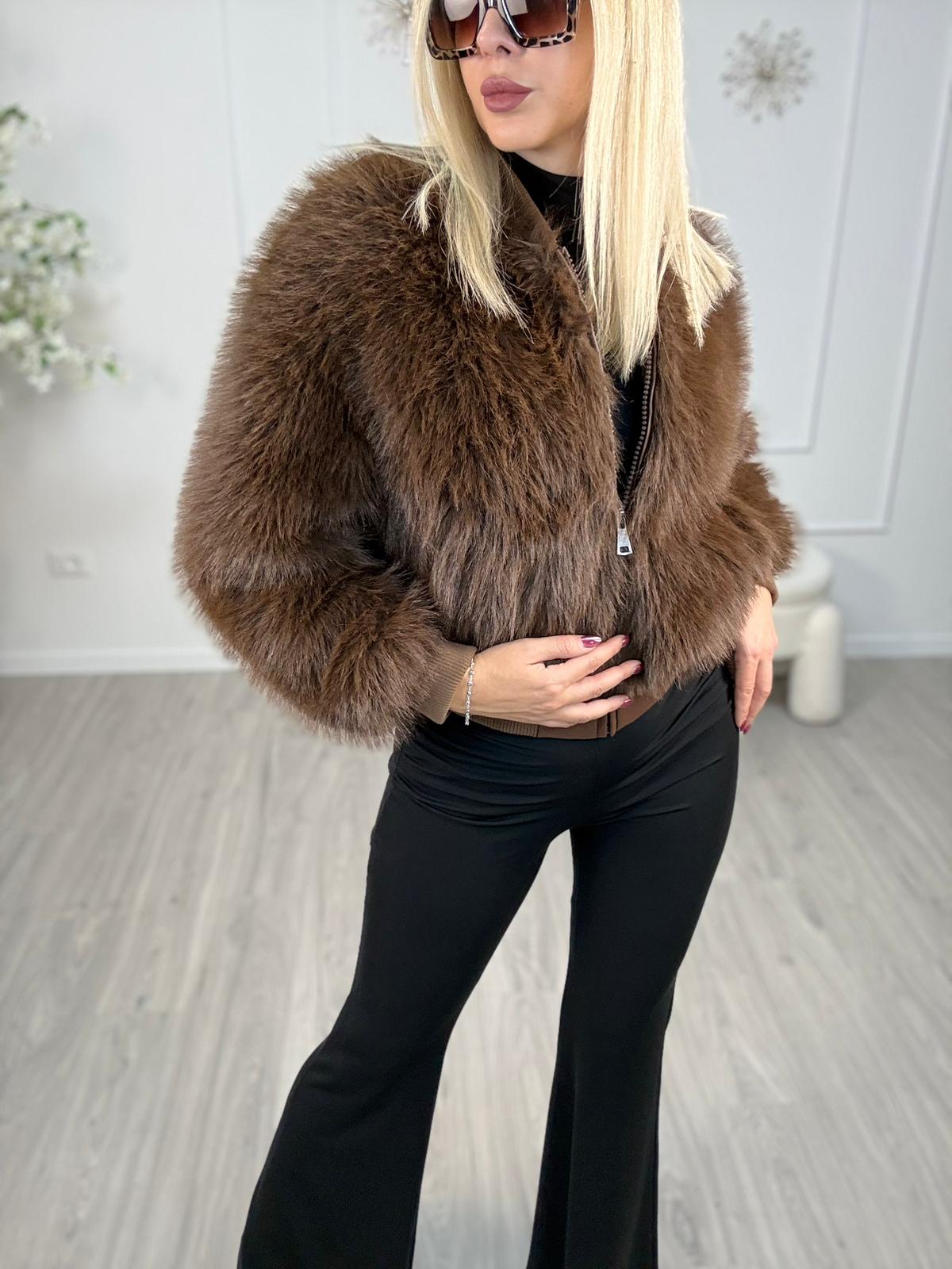 Ecopelliccia Corta Con Stampa Minnie Mouse