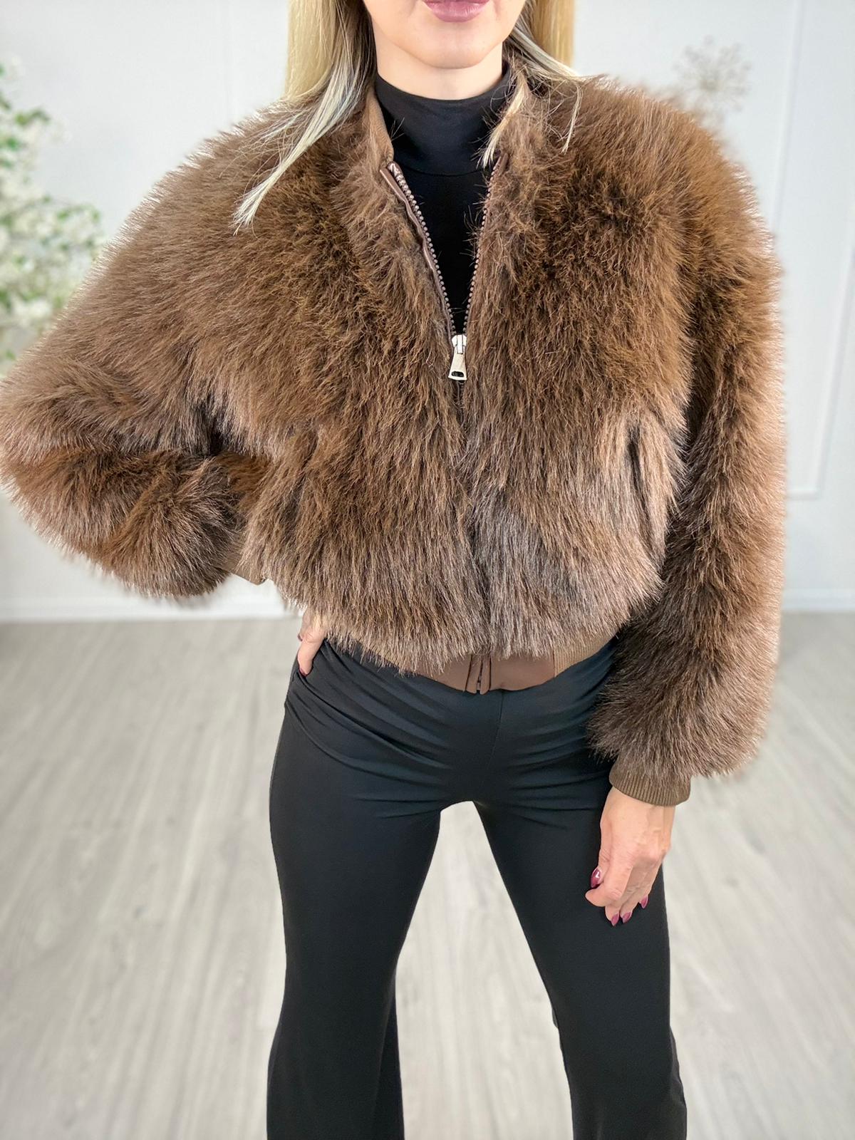 Ecopelliccia Corta Con Stampa Minnie Mouse