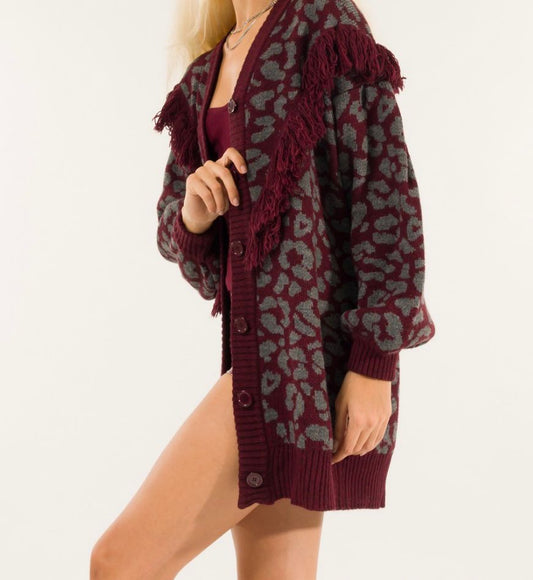 KONTATTO Cardigan a Frange Kontatto