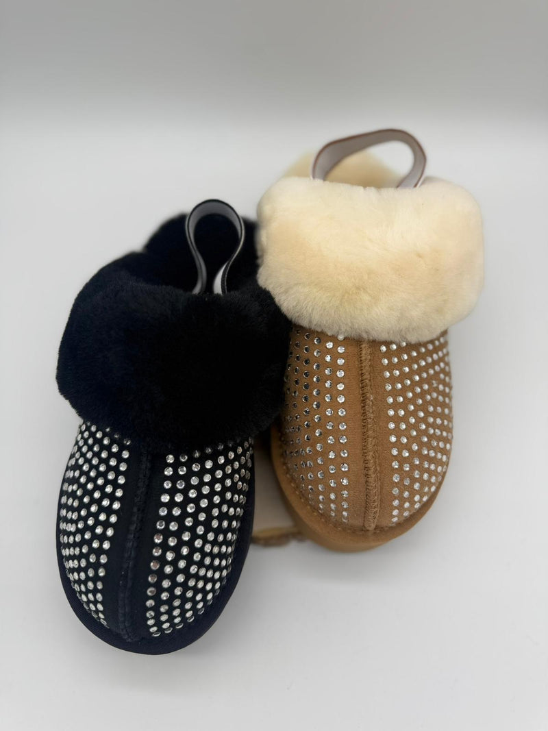 Divine Follie Pantofole Donna in Stile Ugg con Brillanti
