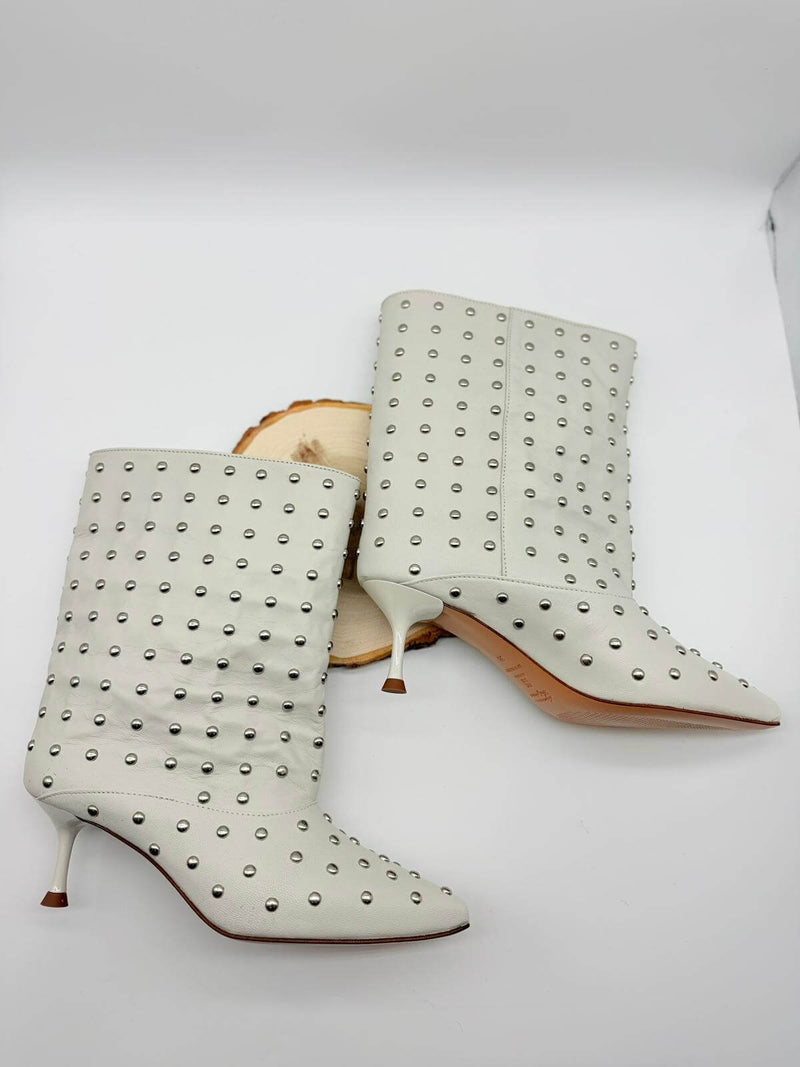 Divine Follie Tronchetto Donna Off White con Borchie
