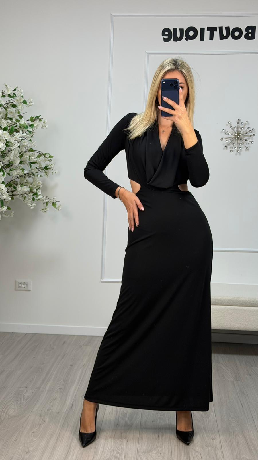 Abito Lungo Cut-Out Fianchi Vicolo