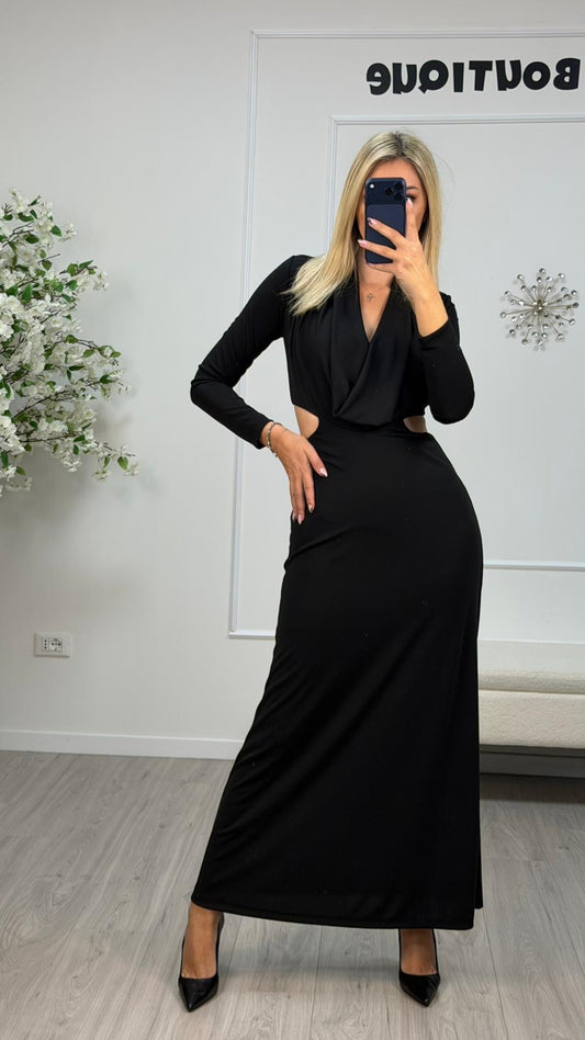 Abito Lungo Cut-Out Fianchi Vicolo