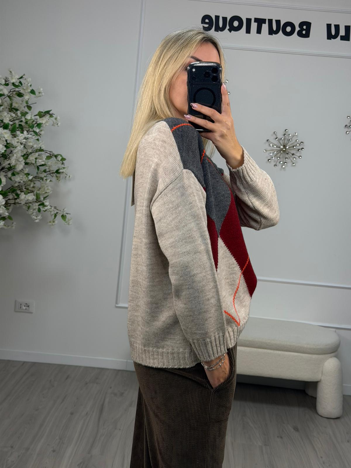 Maglia Girocollo In Misto Lana -Haveone