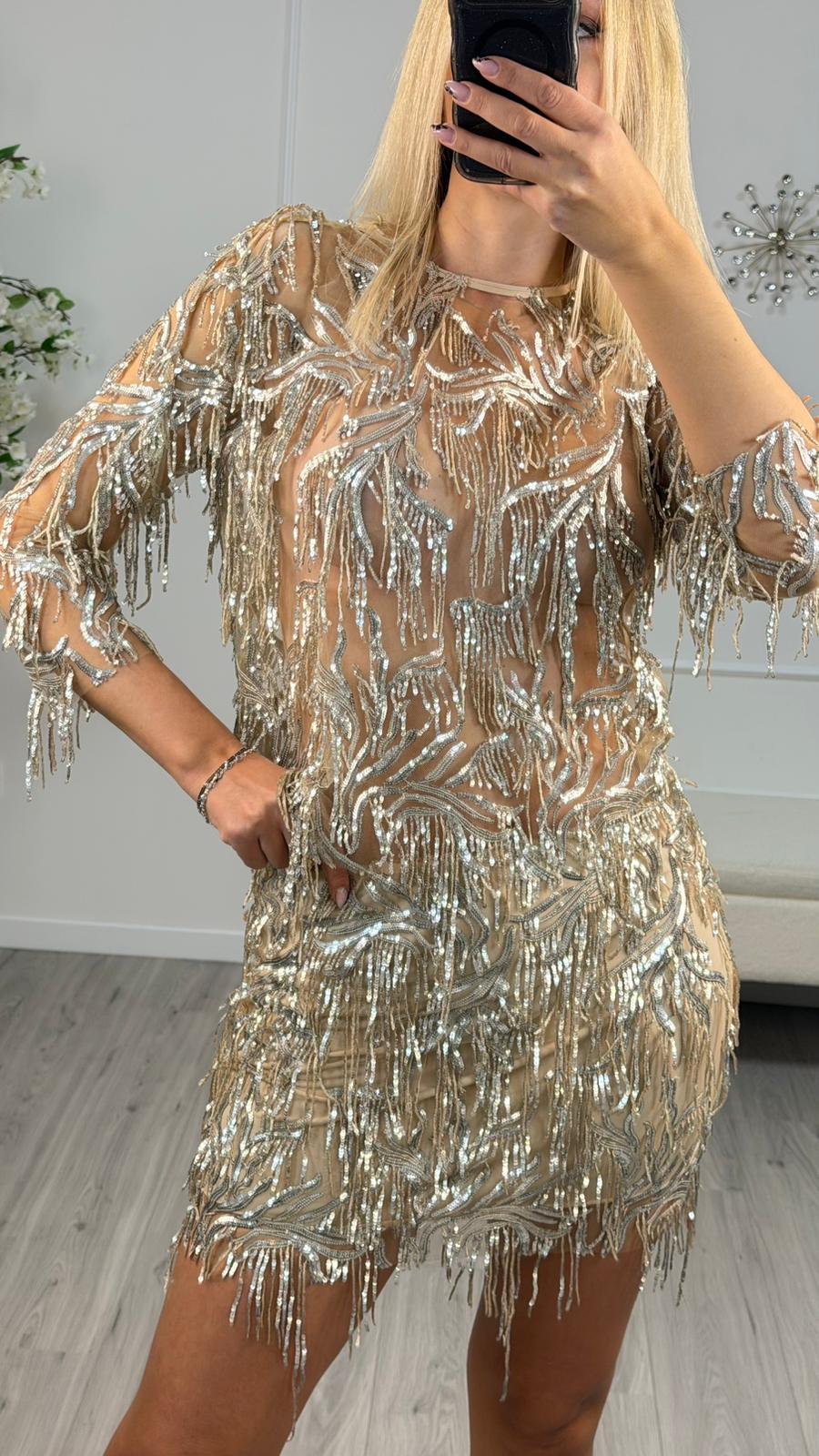 Blusa Con Paillets Tensione In