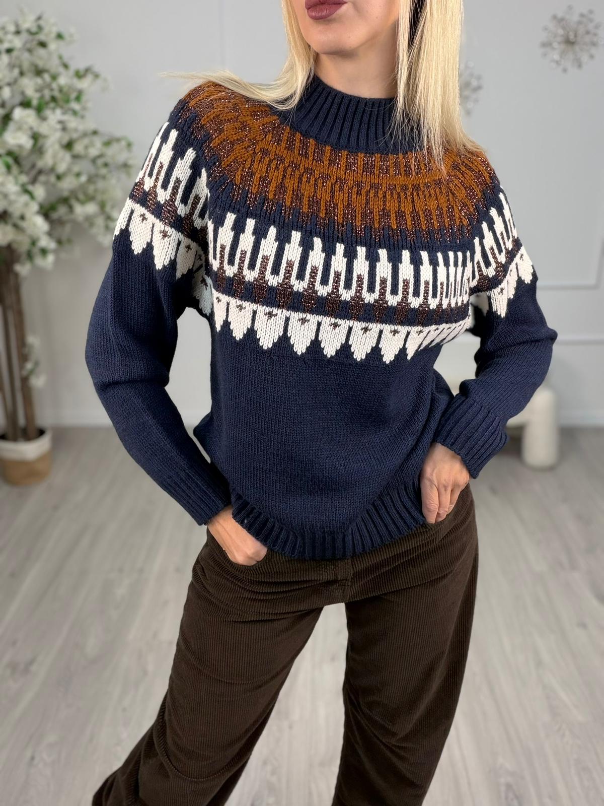 Maglia Jacquard Misto Lana - Haveone