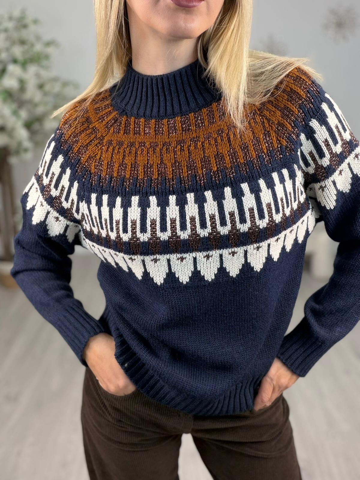 Maglia Jacquard Misto Lana - Haveone