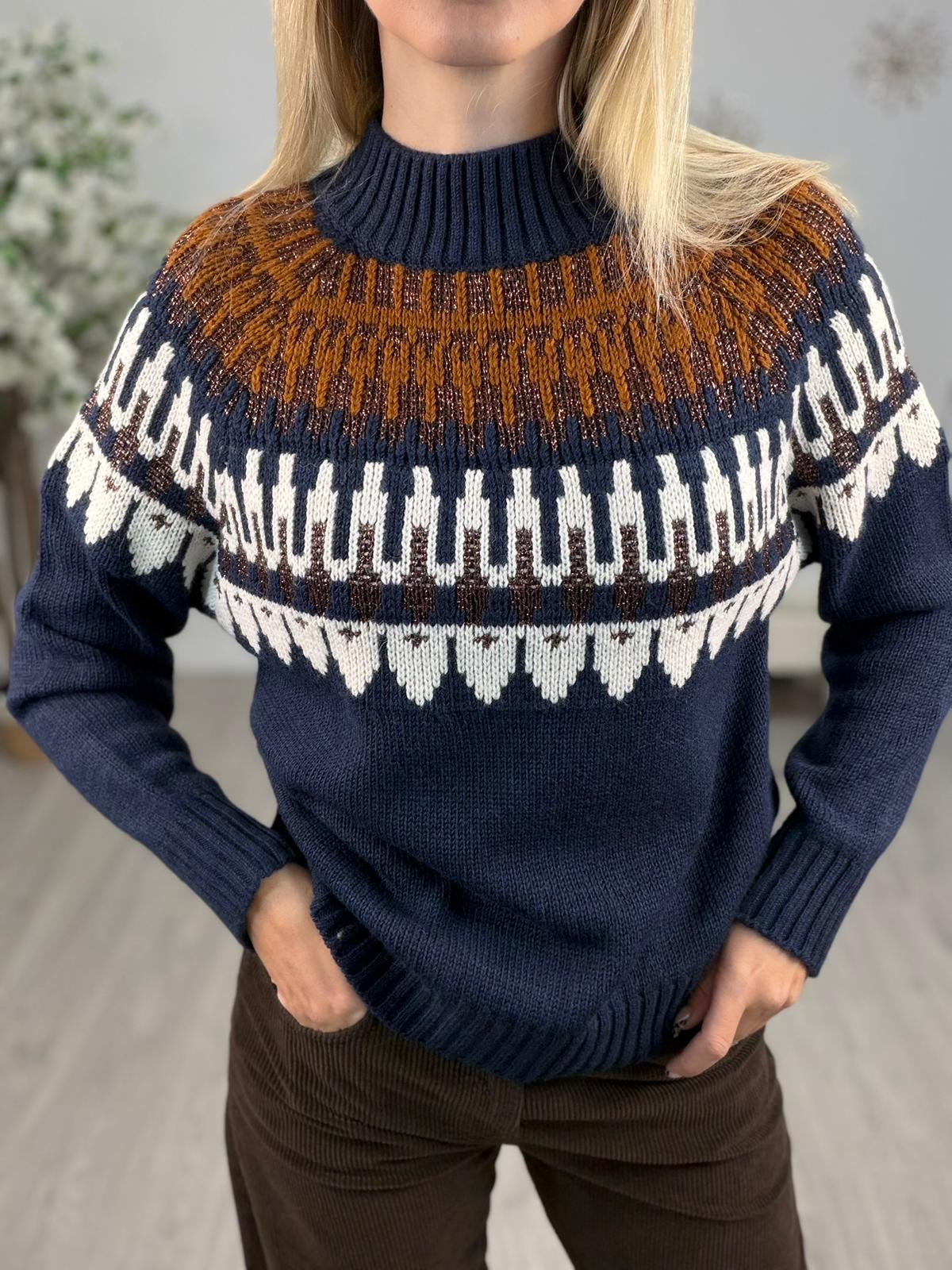 Maglia Jacquard Misto Lana - Haveone