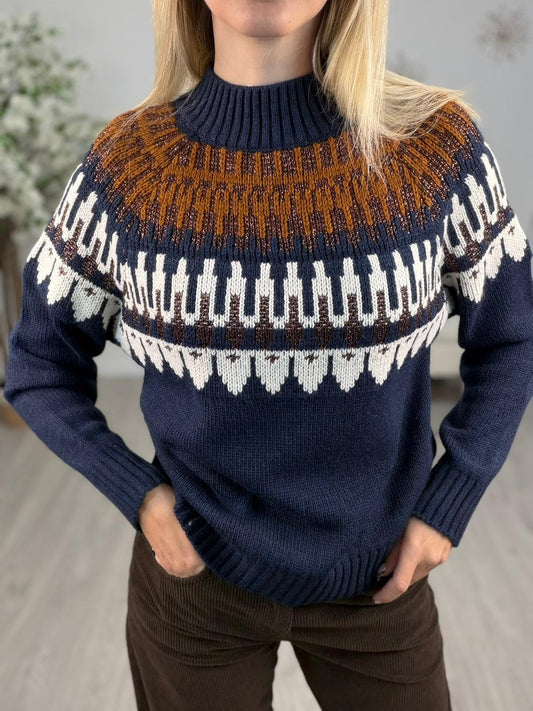 Maglia Jacquard Misto Lana - Haveone