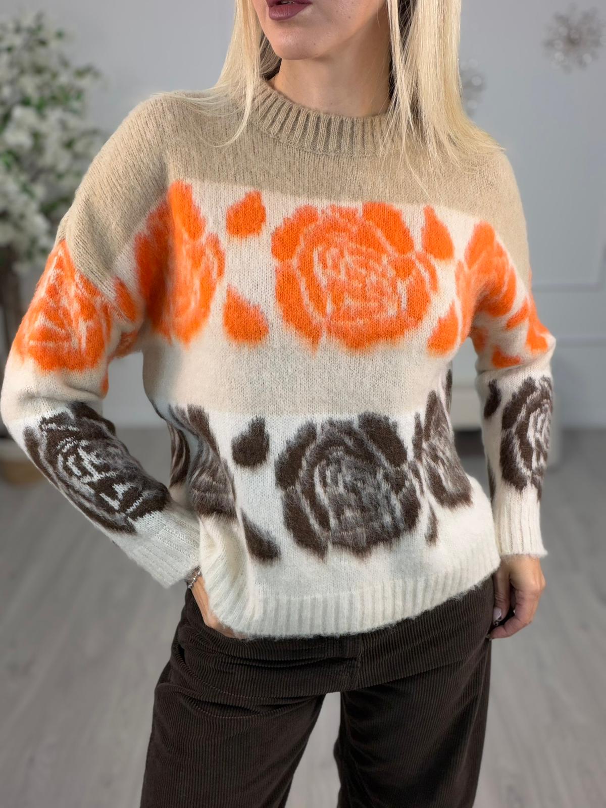 Maglia Jacquard Rose -Haveone