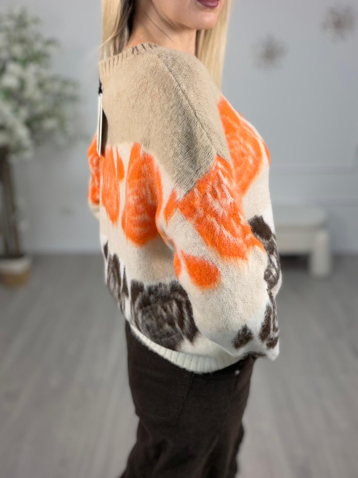 Maglia Jacquard Rose -Haveone