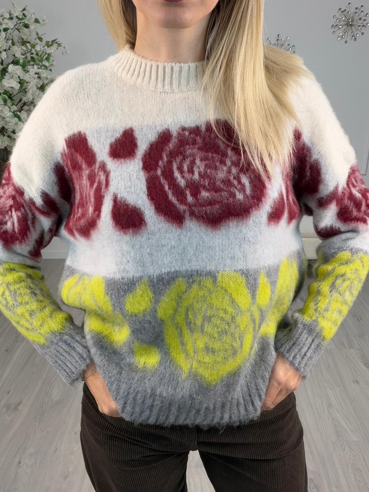 Maglia Jacquard Rose -Haveone