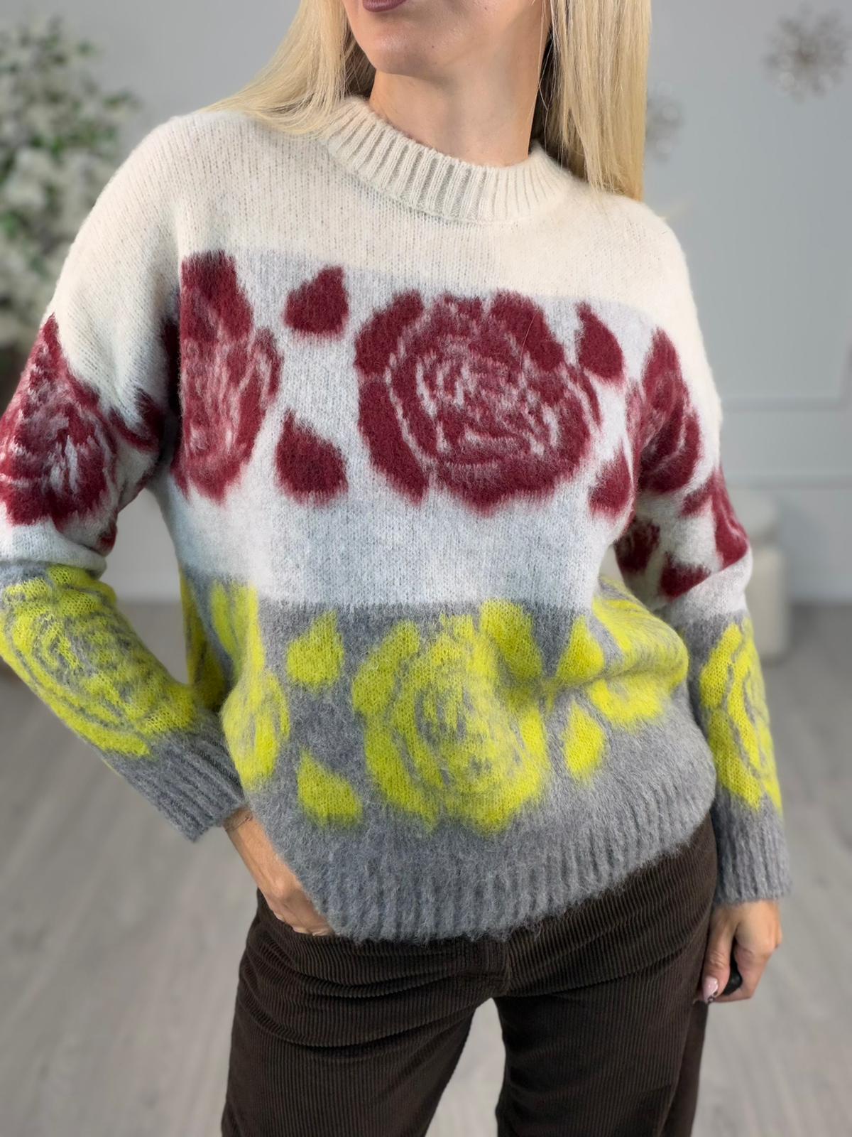 Maglia Jacquard Rose -Haveone