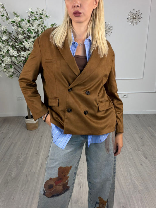 Giacca Doppiopetto Tensione In – Color Cognac