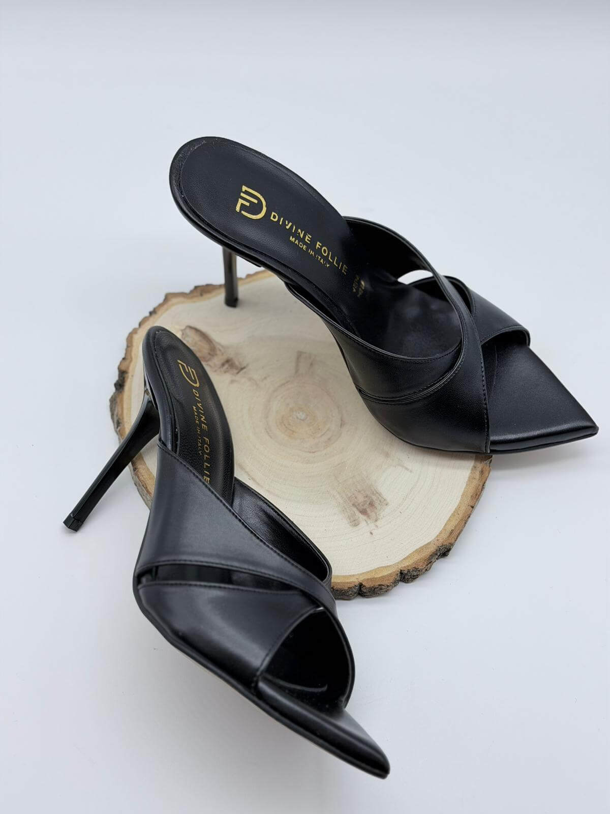 Divine Follie Mule Donna Vera Pelle Nera
