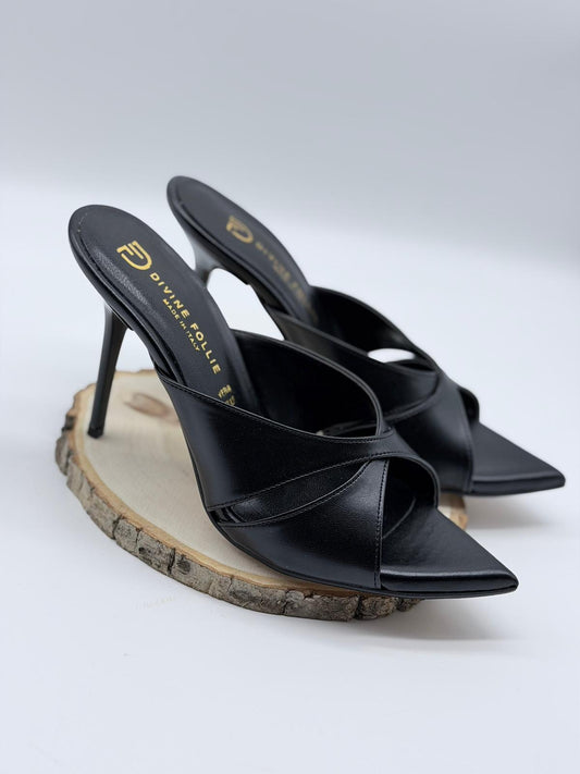 Mule Divine Follie - Vera Pelle Nera